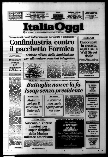 Italia oggi : quotidiano di economia finanza e politica